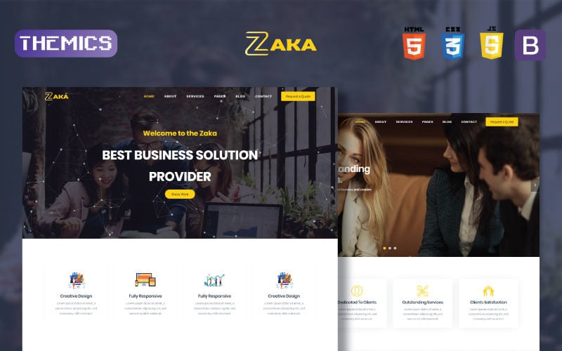 Zaka - Business & 企业HTML5网站模板