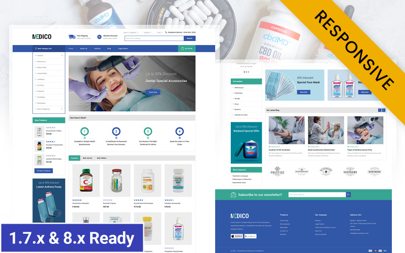 Medico - медичний магазин Адаптивна тема PrestaShop