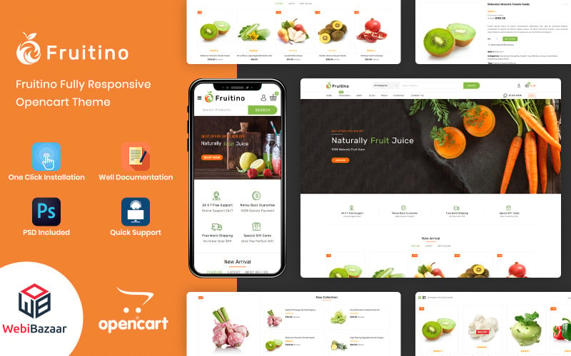 Fruitino -食品和杂货的OpenCart模型