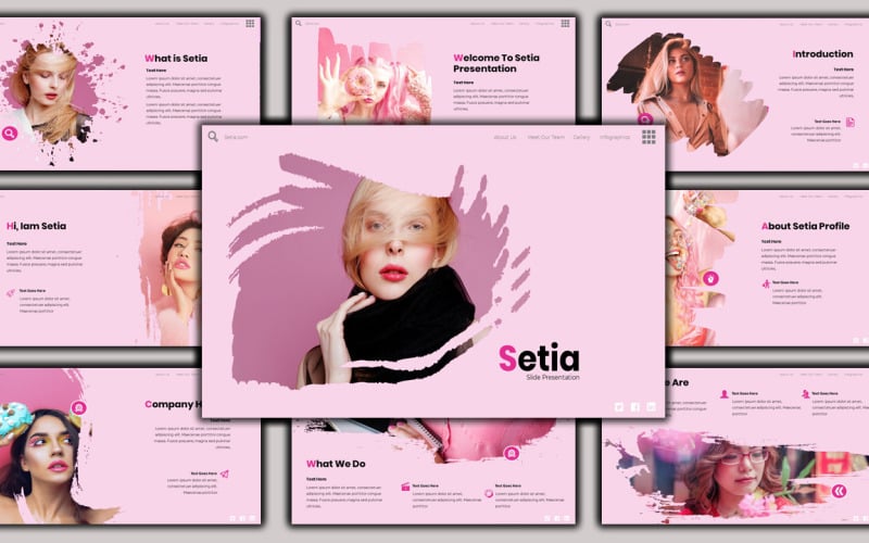 Setia - презентація краси Шаблон PowerPoint