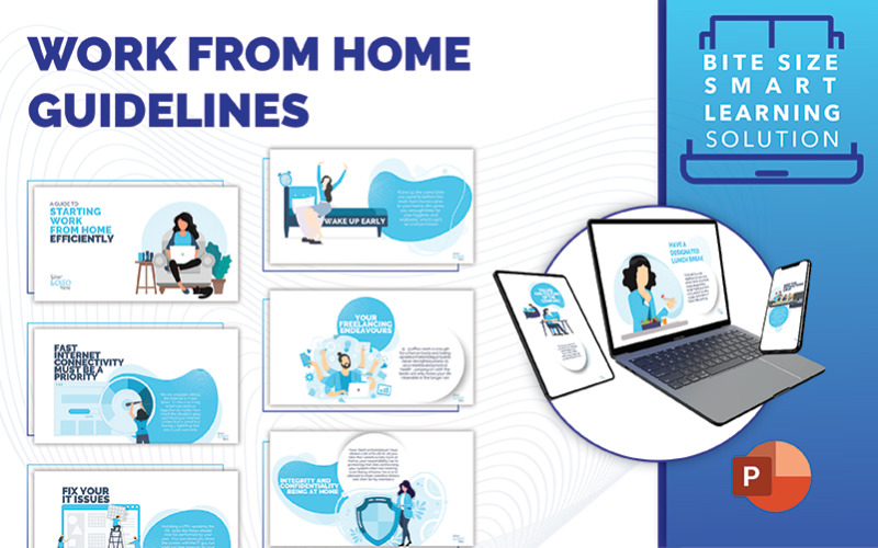 Riktlinjer för arbete hemifrån PPT PowerPoint-mall