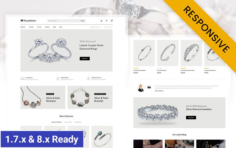 Royalshine - Tema da loja de joias PrestaShop