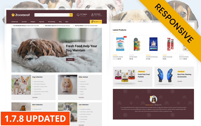 Zoomeat - Tema de PrestaShop para Tienda de Animales y Mascotas