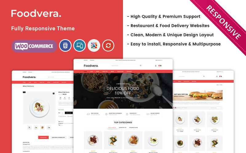Foodvera -快餐和餐厅商店WooCommerce主题