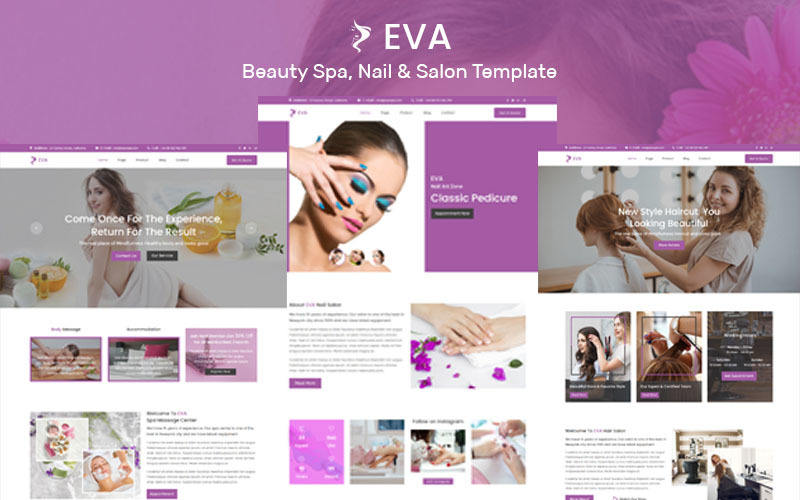 EVA-美容水疗，指甲 & 沙龙缪斯模板