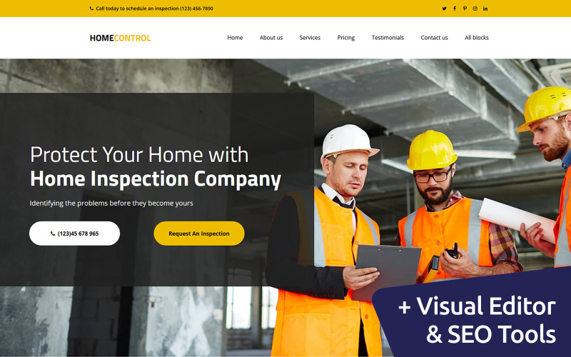 Home Inspector Landing Page Vorlage