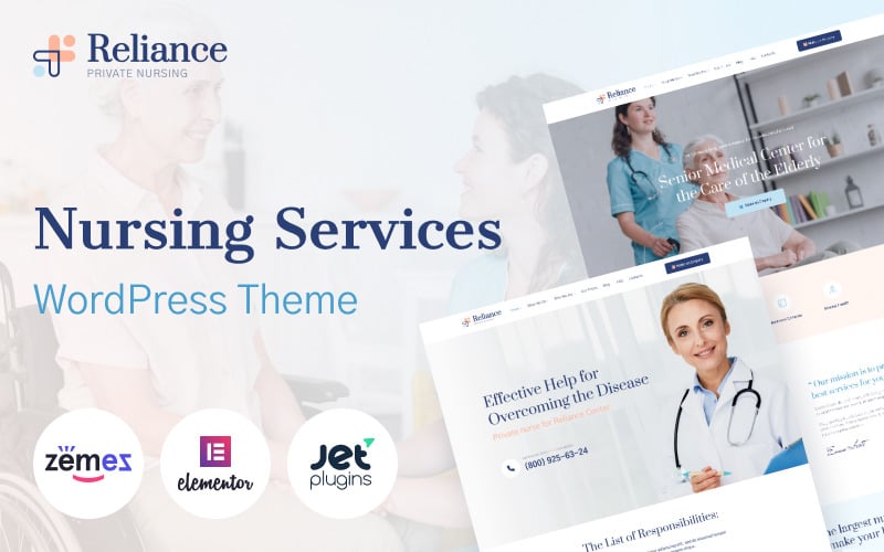 Reliance - motyw WordPress dotyczący usług pielęgniarskich