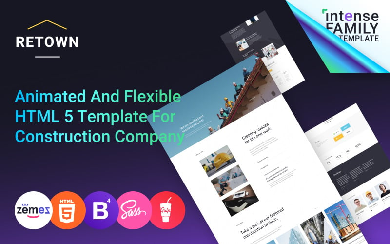ReTown - Modèle de site Web réactif pour entreprise de construction