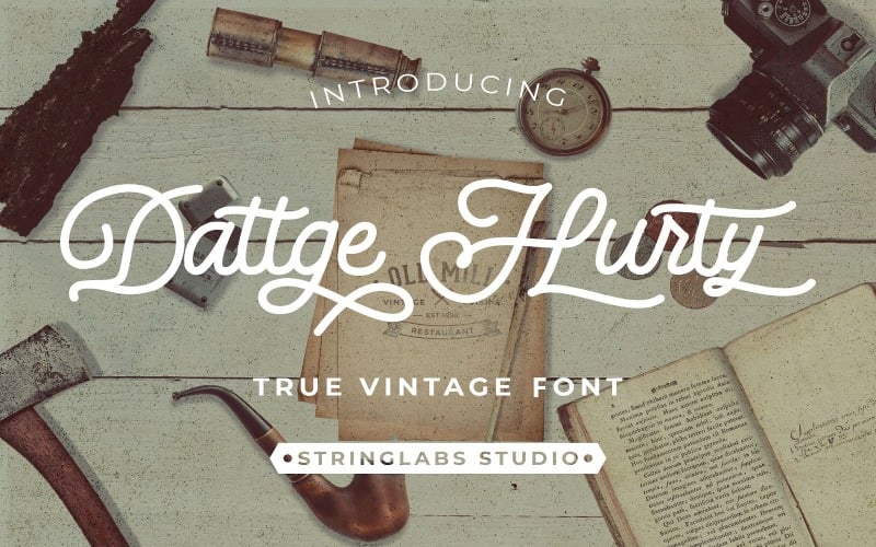 Dattge Hurty - Monoline Retro Cursive Font