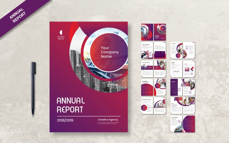 Empresa de logros del informe anual AR9 - Plantilla de identidad corporativa