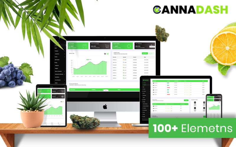 Cannadash | Modèle d'administration HTML5 du système de gestion de tableau de bord CRM des fournisseurs de cannabis et de mauvaises herbes