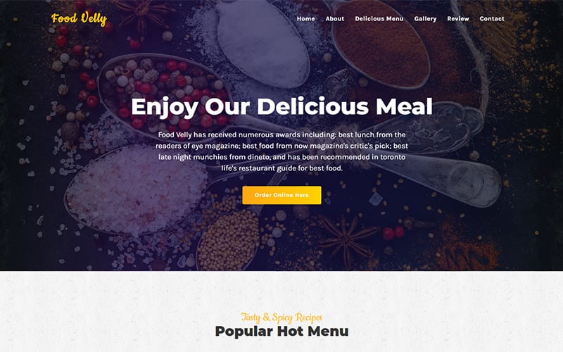 Food Velly - Food & 餐厅HTML登陆页面模板