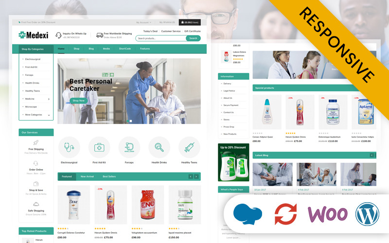 Medexi - Thème réactif WooCommerce pour pharmacie médicale