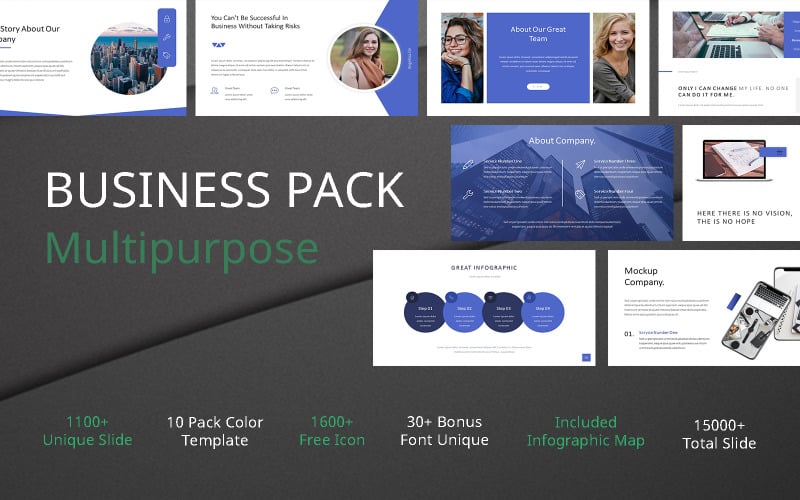Modello PowerPoint multiuso Business Pack