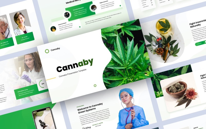 PowerPoint-sjabloon voor cannabispresentatie