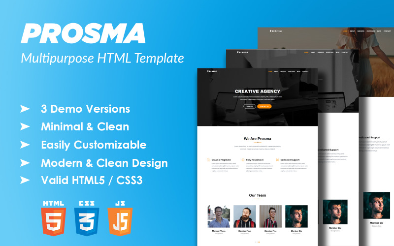 Prosma - kreativní víceúčelová šablona cílové stránky HTML