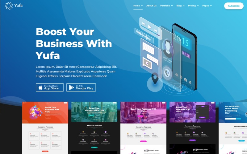 Yufa - it解决方案和业务服务多功能HTML 5网站模板