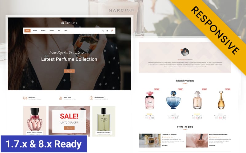 TheScent - Tema reattivo per negozio di profumi PrestaShop