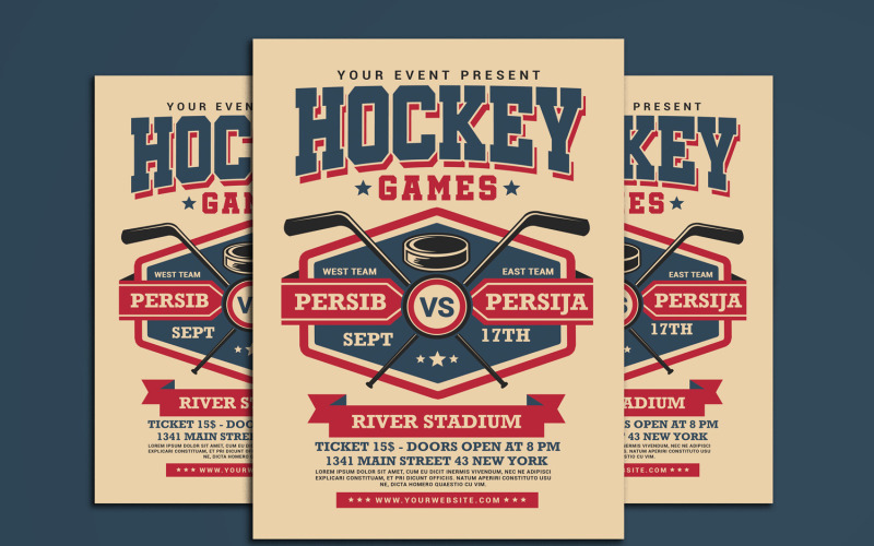 Hockeyspiel-Flyer - Corporate Identity-Vorlage