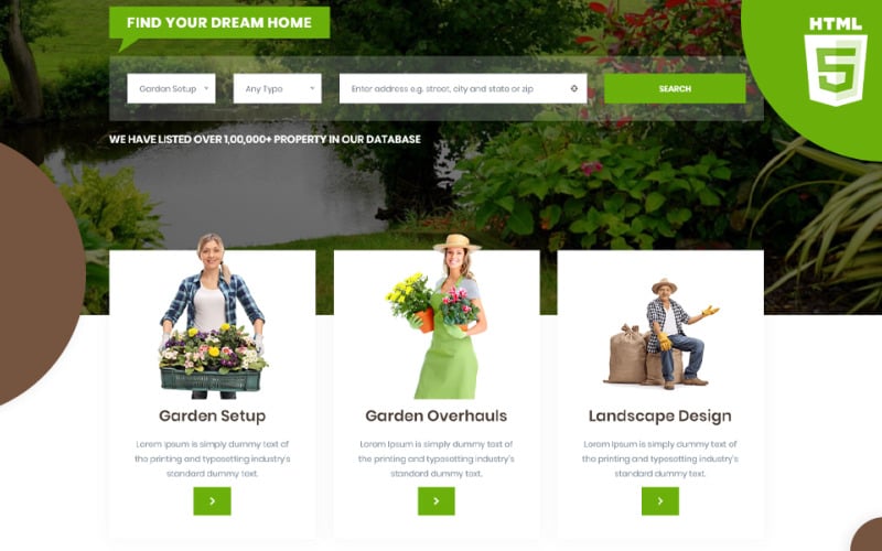 栀子| HTML5网站的园艺和种植模式