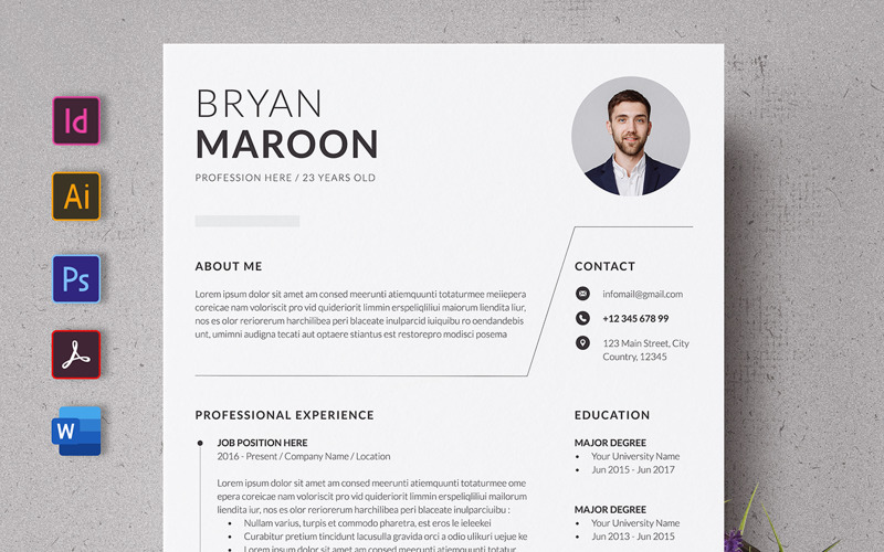 Czysty szablon CV Premium CV