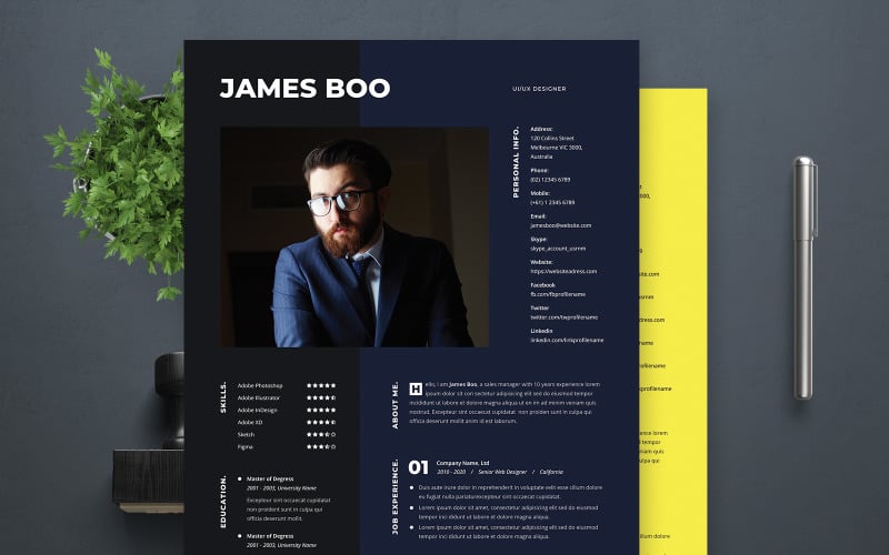 James Boo | UI/UX设计师简历模板