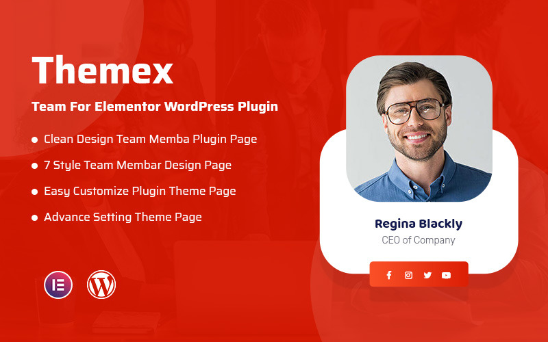 Equipo Themex para el complemento Elementor WordPress