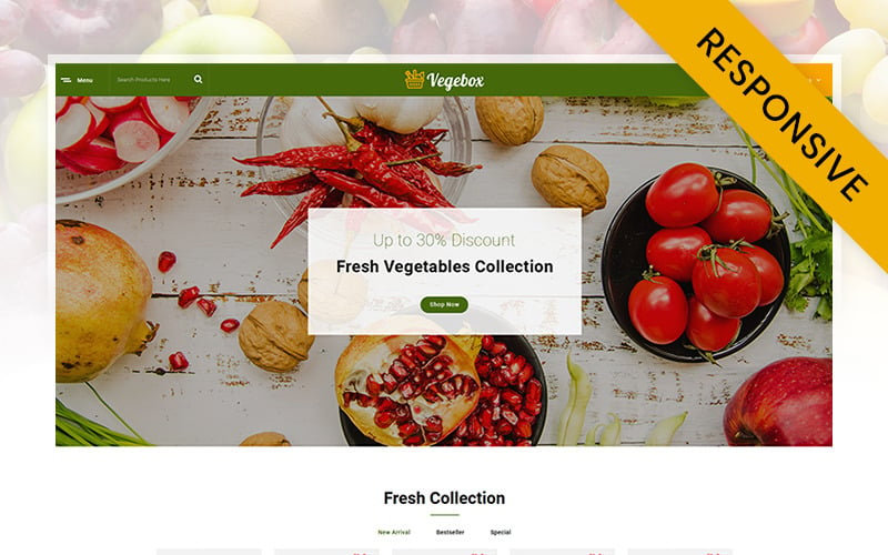 蔬菜盒-新鲜蔬菜商店OpenCart响应模板