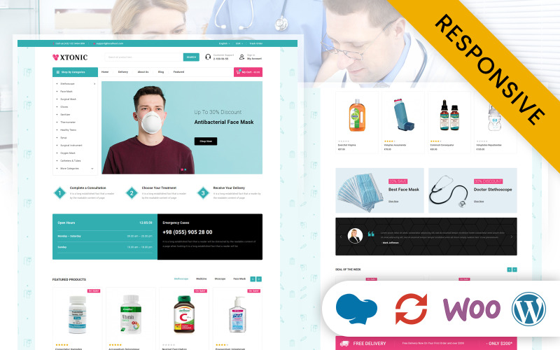Xtonic Medicine Store WooCommerce Responsive Theme