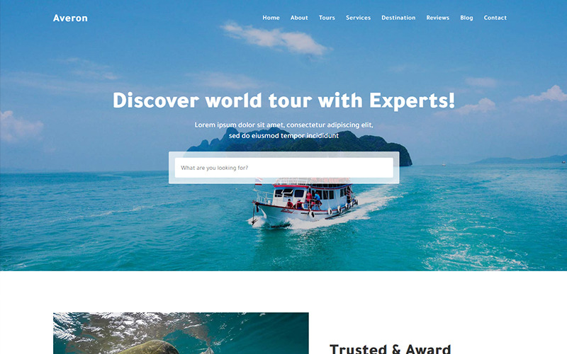 Averon Tour & Travel HTML шаблон цільової сторінки