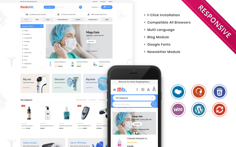 Medicbit - Thème WooCommerce réactif pour le magasin médical