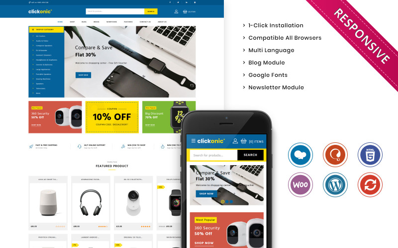 Clickonic - A Mega Electronic Store WooCommerce témája