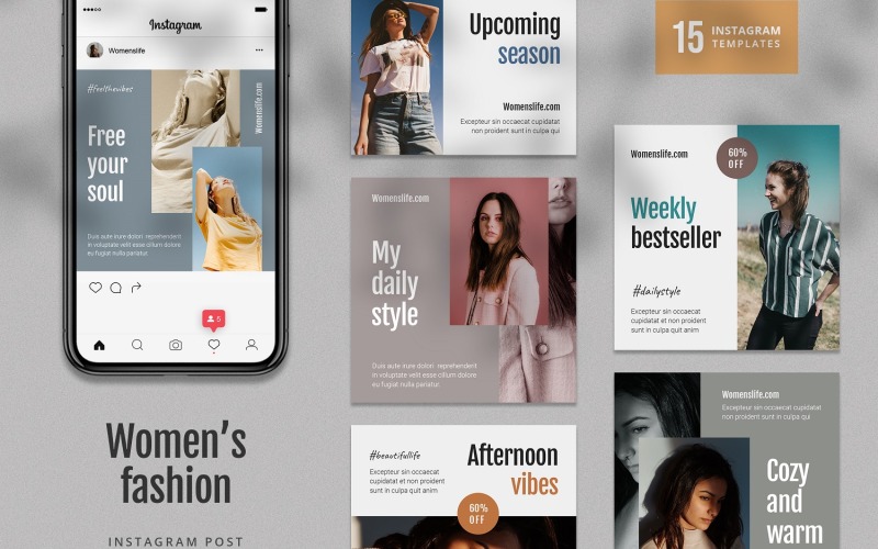 Women Fashion Instagram Post Template for Social Media