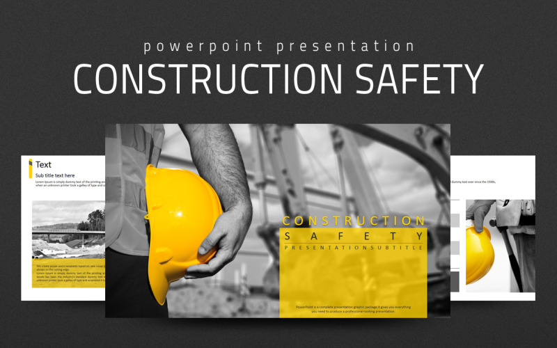 Modelo de PowerPoint de PPT de segurança de construção