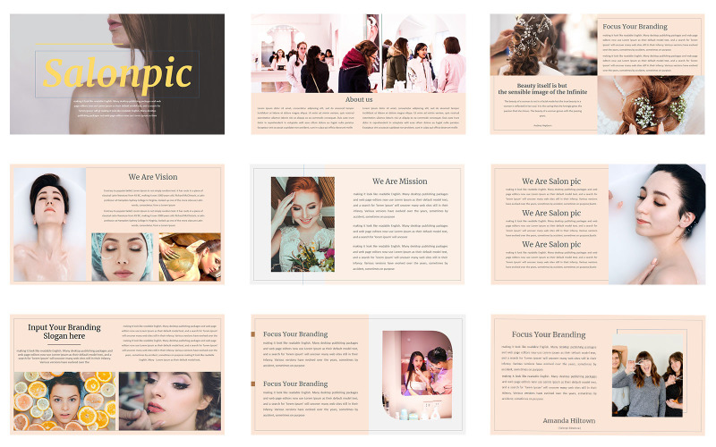 Salonpic A Beauty-Präsentation PowerPoint-Vorlage
