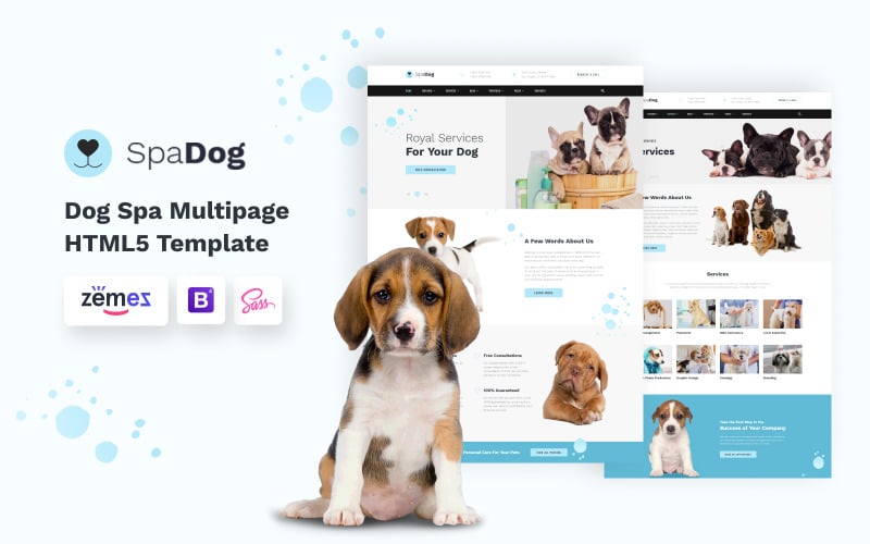 SpaDog - Šablona webových stránek Salon pro péči o psy
