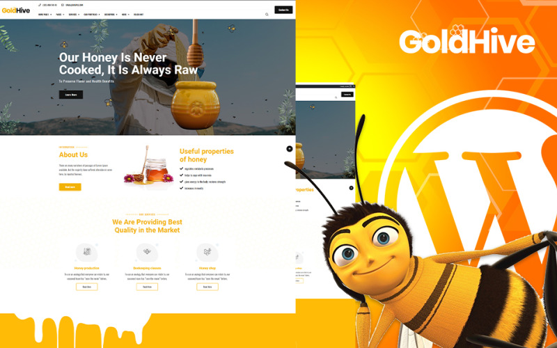 Goldhive | Motyw WordPress Farma miodu i produkcja