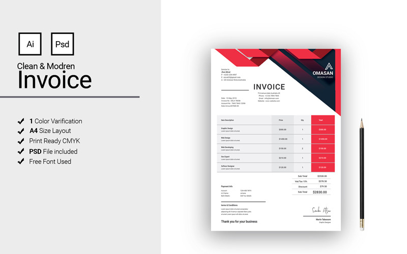 Factura - Plantilla de identidad corporativa