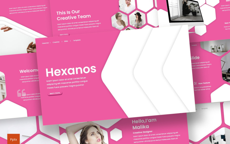 Modello PowerPoint di Hexanos