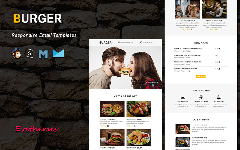 BURGER - Responsive Email Newsletter Vorlage