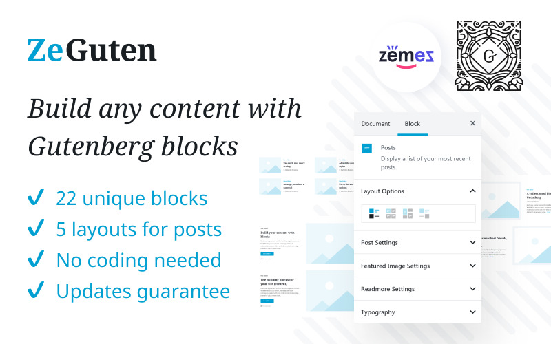 Complemento ZeGuten Gutenberg para construir un sitio web competitivo