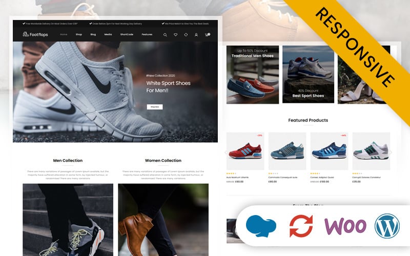 Footflops -在线鞋店WooCommerce响应主题