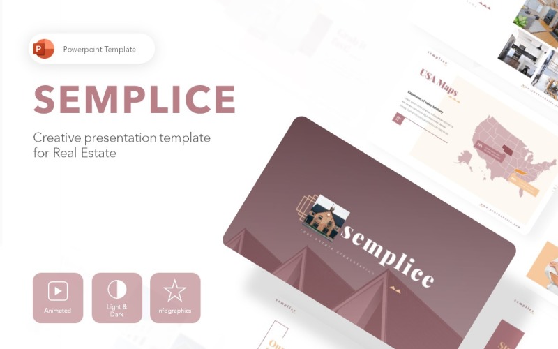 Semplice Real Estate Presentation PowerPoint template