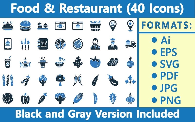 食物和餐馆|矢量图标组
