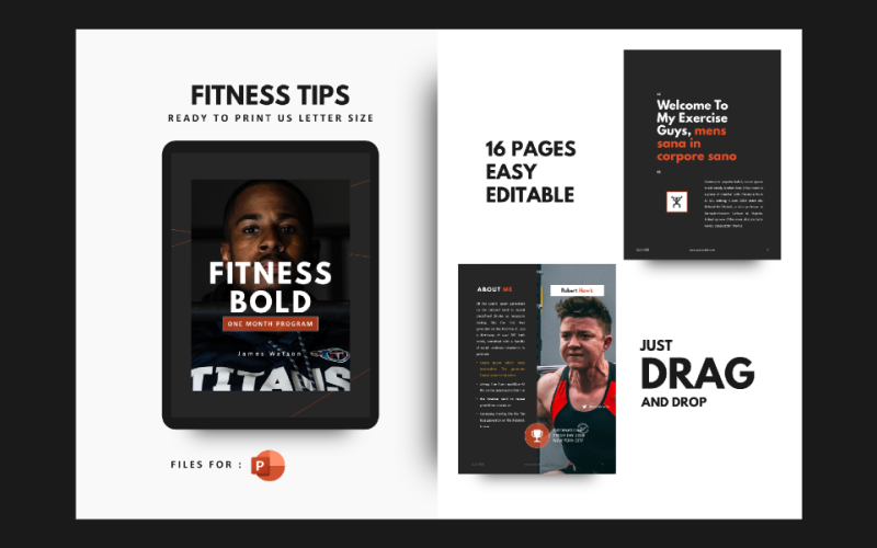 Fitnesz motiváció bemutató PowerPoint sablon