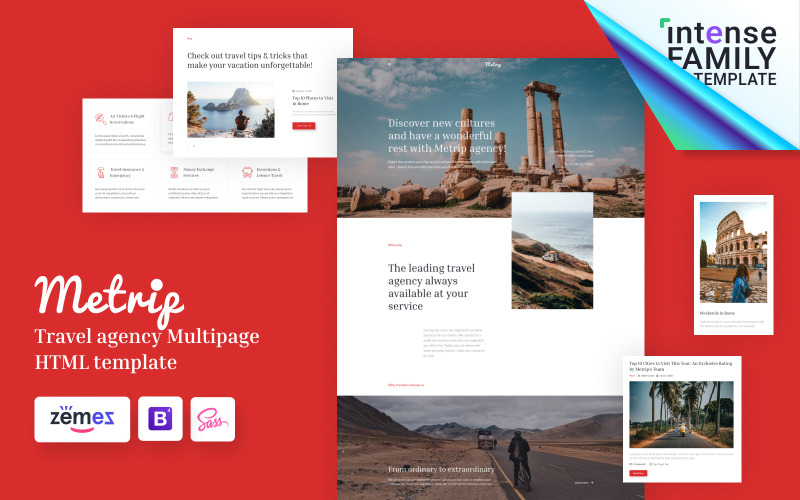 Metrip - Seyahat Acentesi HTML Web Sitesi Şablonu