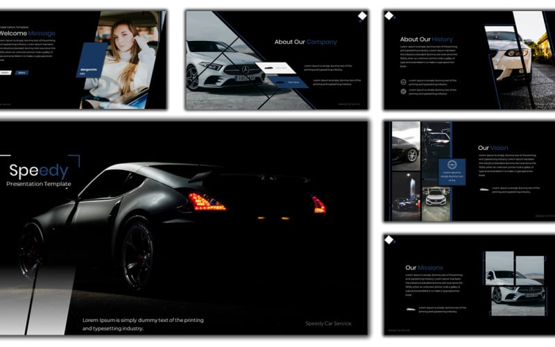 Speedy Car Services PowerPoint sablon