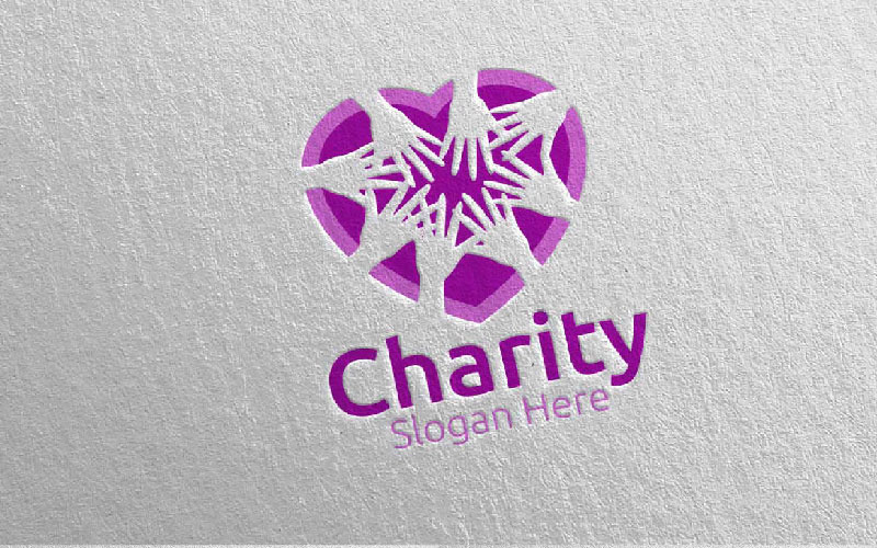 Charity Hand Love Design 9 Logo Template
