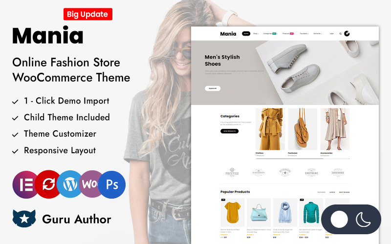 Mania – Online-Modegeschäft Elementor WooCommerce Responsive Theme