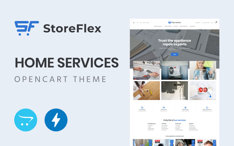 Storeflex Home Services OpenCart模板